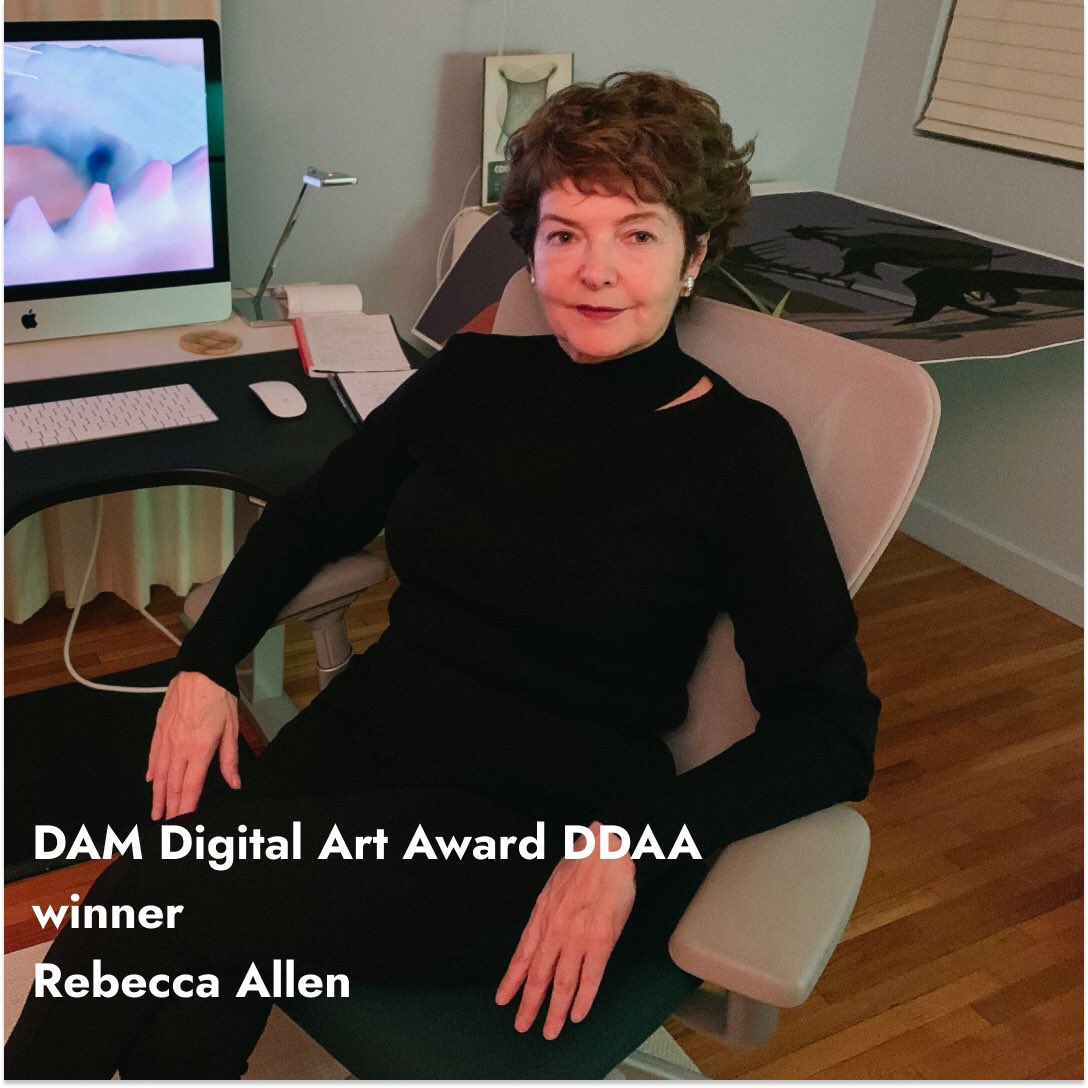 Rebecca Allen wins the DAM Digital Art Award! Since the early 1970s, her groundbreaking work has revolutionised digital art, making it more human and more political. Be sure to check out her upcoming solo show and catalogue organised by DAM Projects.