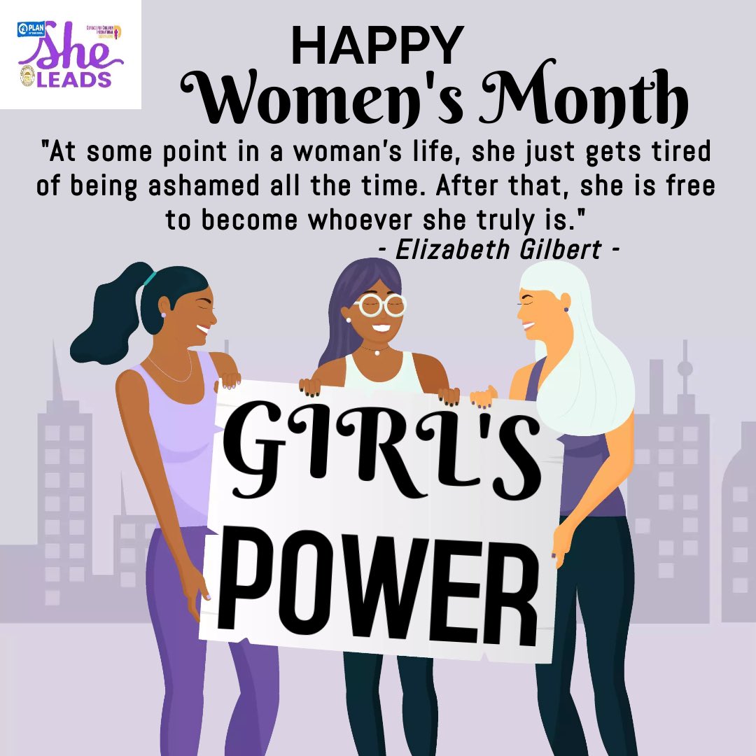 SHE LEADS Sierra Leone (@leone_she) on Twitter photo “At some point in a woman's life, she just gets tired of being ashamed all the time. After that, she is free to become whoever she truly is.” Elizabeth Gilbert
Happy Women’s Month
<a href="/Plan_SLE/">Plan International Sierra Leone</a>
<a href="/PlanNederland/">Plan International NL</a>
<a href="/dci_sierraleone/">Defence For Children Sierra Leone</a>
@EllenDeGeneres
<a href="/womensforumsle/">Womensforumsierraleone</a>
<a href="/FirstLadyBio/">H. E. Fatima Maada Bio</a>
<a href="/PresidentB/">Alonzo Wong</a> “At some point in a woman's life, she just gets tired of being ashamed all the time. After that, she is free to become whoever she truly is.” Elizabeth Gilbert
Happy Women’s Month
<a href="/Plan_SLE/">Plan International Sierra Leone</a>
<a href="/PlanNederland/">Plan International NL</a>
<a href="/dci_sierraleone/">Defence For Children Sierra Leone</a>
@EllenDeGeneres
<a href="/womensforumsle/">Womensforumsierraleone</a>
<a href="/FirstLadyBio/">H. E. Fatima Maada Bio</a>
<a href="/PresidentB/">Alonzo Wong</a>