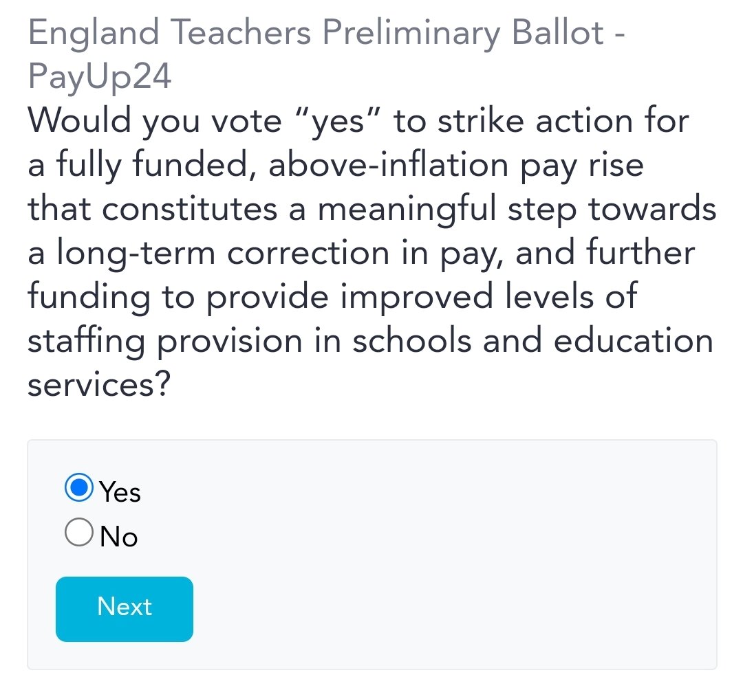 Here we go again! All NEU members, make sure you vote and vote yes! #payup24