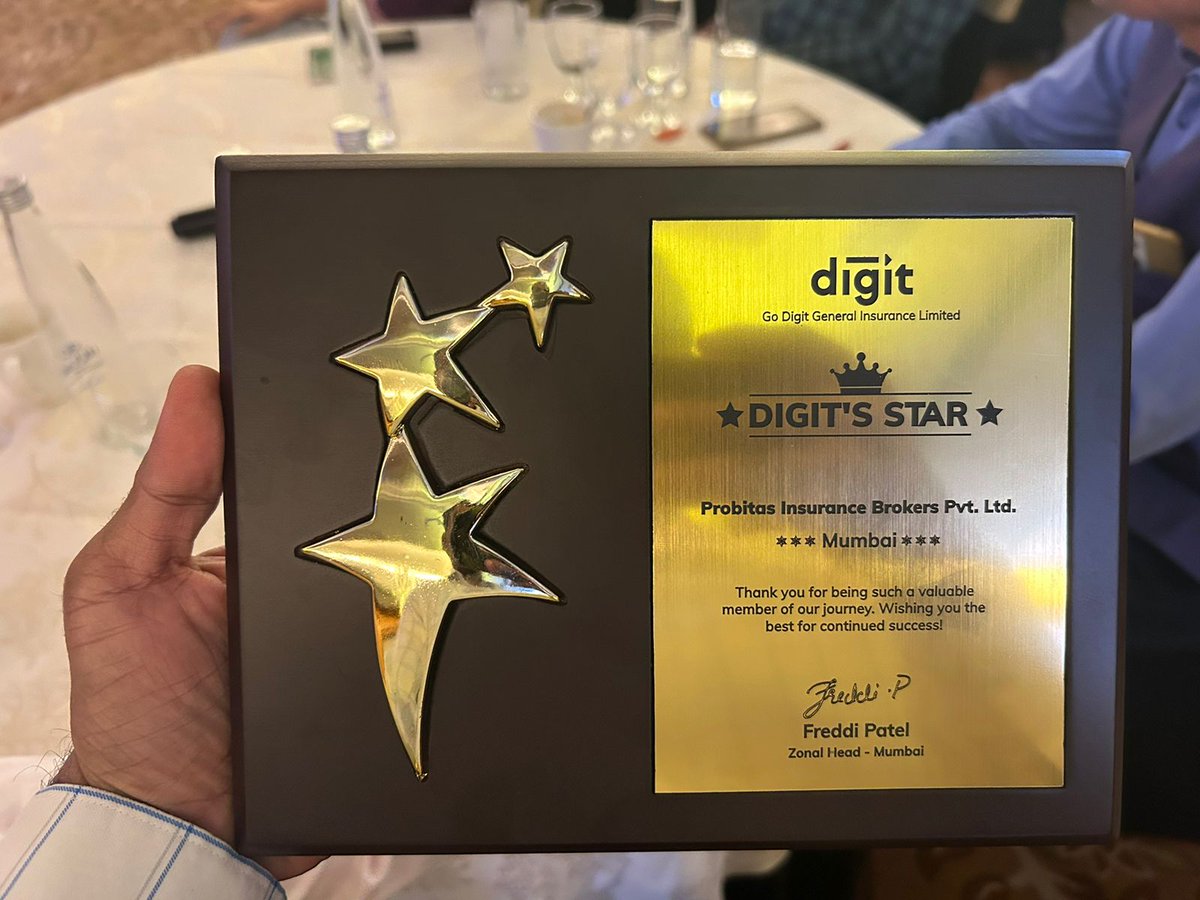 probitasbrokers's tweet image. Grateful for the recognition! 🏆 Probitas Insurance honored to be a top performer by Go Digit General Insurance Limited.
.
#digitinsurance #godigitgeneralinsurance #probitasinsurance #generalinsurance #Success #InsuranceExcellence #achievement #awards #insurancebroker #insurance