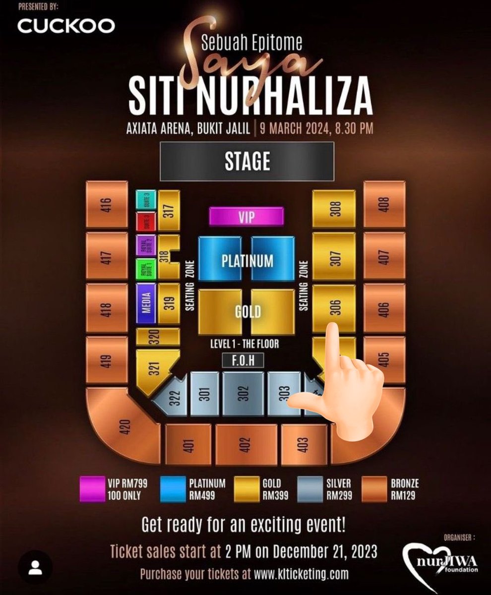 WTS GOLD TICKET

Front Row B
Seat 3

Pm laju2. 

#SebuahEpitome
#SitiNurhaliza