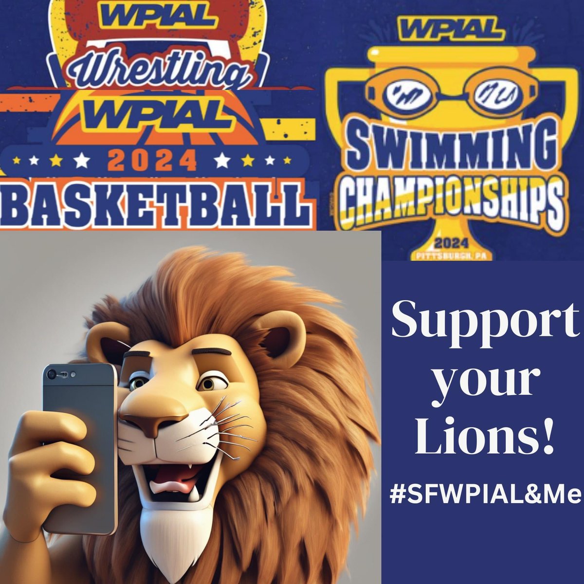 Hey Lion Learners! If you are at a SF athletic competition today, take a selfie and post it to #SFWPIAL&Me 🦁 We’ll pick the best selfies and award prizes! I can’t wait to watch you pose at the Pete today! Have fun! ⁦@SouthFayetteSD⁩ #SFLionPride