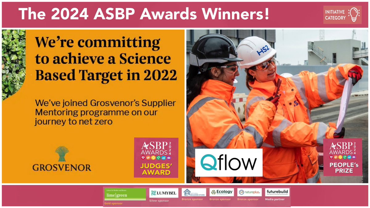 asbp_uk's tweet photo. Congratulations to the 2024 #ASBPawards Winners - in the Initiatives category!

@Grosvenor Supplier Mentorship Programme - helping SMEs in their supply chain to reduce their carbon footprint. 

Decarbonising Construction with Qflow - reducing waste, enhancing resource efficiency https://t.co/i05KFqayjf