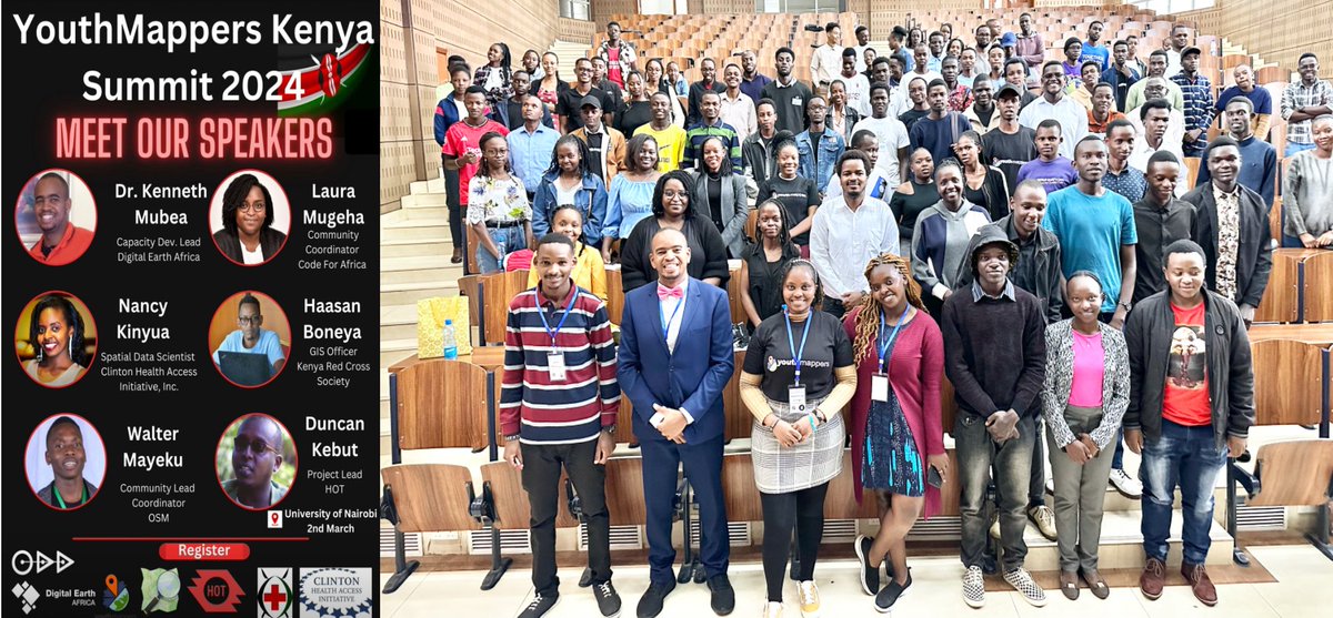 @DEarthAfrica thrilled to attend #youthmappers #KenyaSummit #2024 at the University of Nairobi Towers, Kenya🇰🇪. Insightful presentations @youthmappers , @gesa_uon @JkuatAGGES @KUGIS_Club @Code4Africa @hotosm @osmafrica @OSMKenya digitalearthafrica.org/platform-resou… 1. Courses:…
