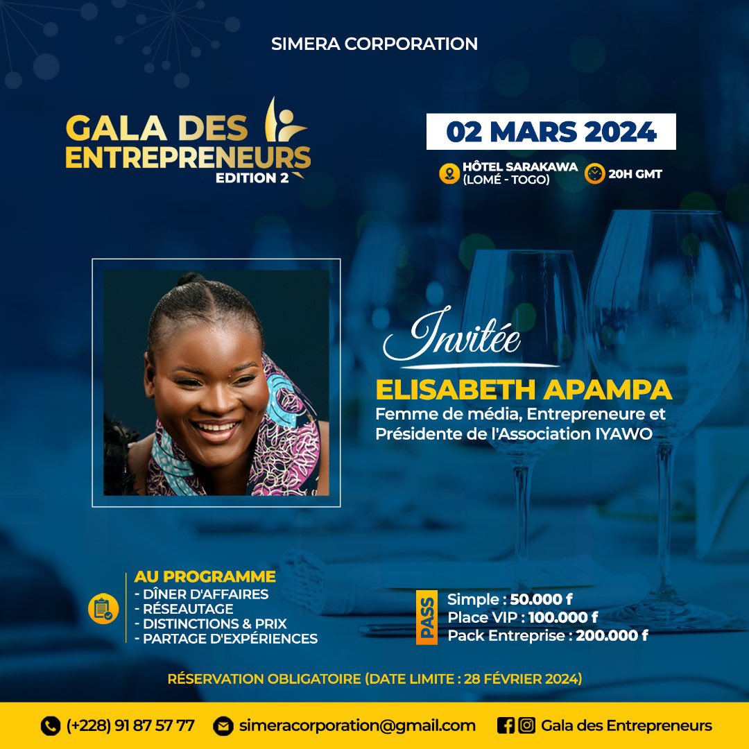 EApampa's tweet photo. Alors la Team EA, aujourd'hui notre chronogramme d'activités finira par le gala des entrepreneurs.
#elisabethapampa #TogoToTheWorld #eadreams #afpmtogo #cdptogofrance
#ambassadricedemarque #animatricetogo
#iyawoassociation #impactmediawoman https://t.co/KfReUGknLK