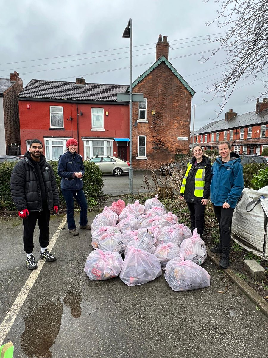 23 bags of litter collected today with Keep Lev Tidy! Great work by local residents.  #keepmanchestertidy