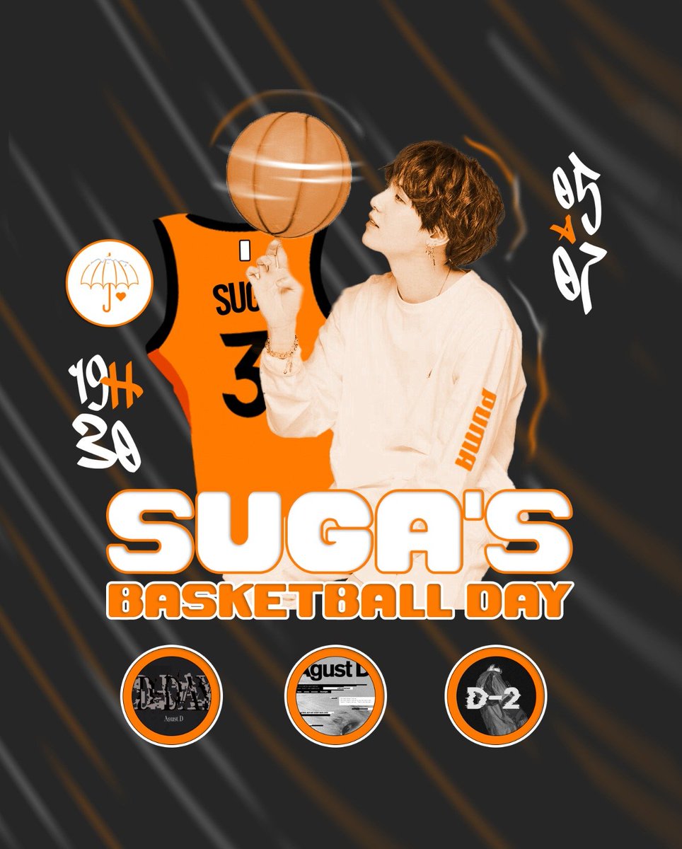 BTprojetos's tweet photo. 𝗦𝗨𝗚𝗔'𝗦 𝗕𝗔𝗦𝗞𝗘𝗧𝗕𝗔𝗟𝗟 𝗗𝗔𝗬 🏀

No campeonato com o Embaixador da NBA, três times disputam o grande título de Campeão 𝙙𝙤 𝙎𝙩𝙧𝙚𝙢𝙞𝙣𝙜. Apresento #SugasBasketballDay, projeto de aniversário do Yoongi. Serão 3 dias de competição entre os times #TeamDday, #TeamD2 e #TeamAgustD. Venham participar e se divertir nesse campeonato!

🗓05/03 até 07/03
🕘19h30