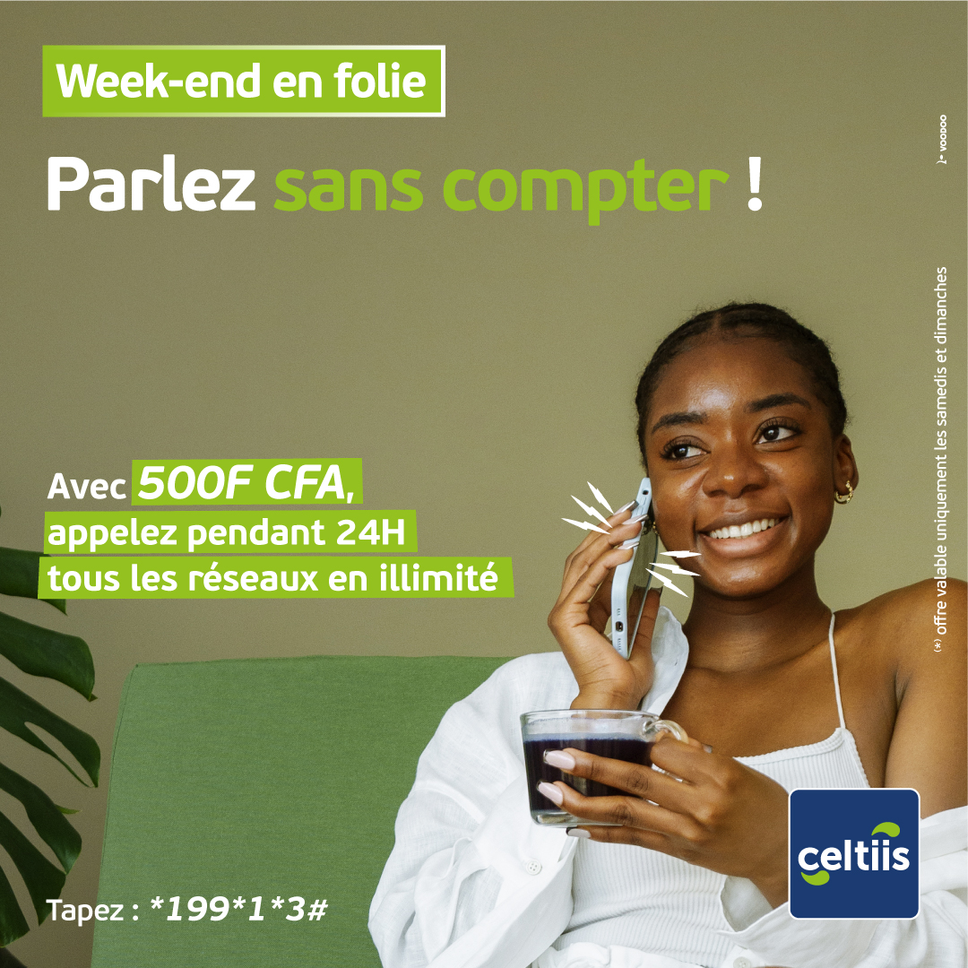 celtiisbj's tweet photo. Ce week-end encore, on arrête le temps pour toi.✨

Jusqu'à dimanche, avec 500F, appelle pendant 24 heures vers tous réseaux en illimité😊!

👉Tape *199*1*3# et enjaille-toi!

#BienvenueChezVous #1erOpérateurGlobal #wasexo https://t.co/gZQyipgl2q