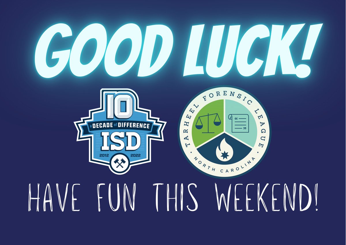 Good luck to everyone competing at the Arizona &amp; North Carolina state tournaments this weekend! We’re excited to give ISD scholarships to the champions and finalists in all events 🏆