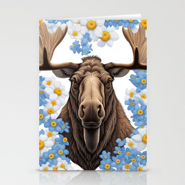 Moose And Alaska Forget-Me-Not Flowers #greetingcards  #taiche #Society6 #taiche #alaskamoose #moose #alaska #alaskalife #alaskawildlife #wildlife #moosemonday #alaskaday #moosehunting #explorealaska #ilovealaska #bullmoose #wildalaska #anchorage society6.com/product/moose-…