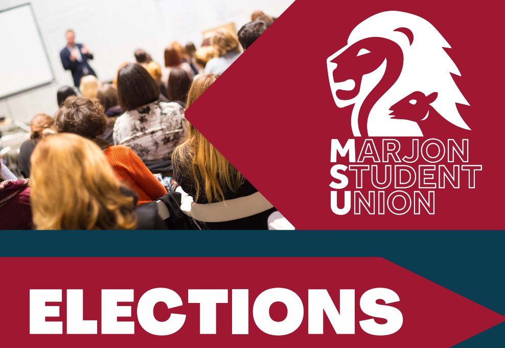 MSU 2024 ELECTIONS
Nominations are now open for the MSU Elections until Thursday 14th March 12.30.

For information about the Elections and the candidate positions available check out the MSU website page.
marjon.ac.uk/msu/msu-electi…