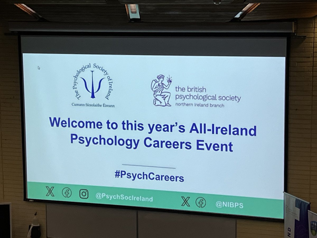 What a day we are having @NIBPS & @PsychSocIreland annual #psych careers hosted by @UCDPsychology @BPSOfficial