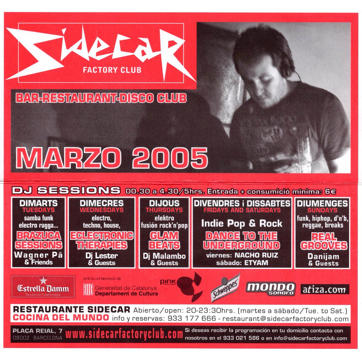 Aquesta nit, Clara Rigby i jo ens unirem per al darrer Dance To The Underground. Serà el nostre comiat final de la sala. Si vols dir adéu, aquesta és la teva darrera oportunitat.

Donem suport als DJs locals. Ens veiem als bars.

[9/9]
