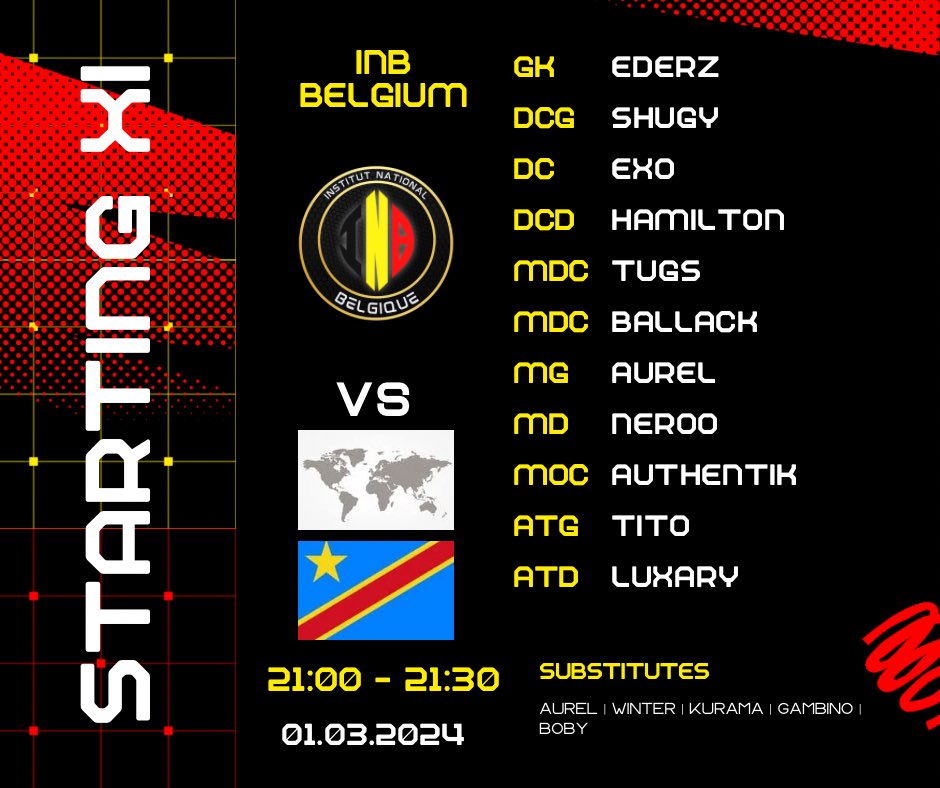 INB Belgium (@inb_belgium) on Twitter photo Voici la composition de nos diables👹
🇧🇪 | INB BELGIUM
@V_Ederz
<a href="/Shugy06/">Shugy</a>
<a href="/RBollue/">Ryan Bollue</a>
<a href="/LionelBerger7/">The-hamilton13</a>
<a href="/xTugs_13/">Tugs 🇹🇷</a>
<a href="/bach1070/">XChadi26Riad</a>
@Aurelienrsca
<a href="/NEROO_0809/">NEROO 💎</a>
<a href="/JW_Pupz/">Pupzix-KDB 🇧🇪</a>
<a href="/TLintox/">Tito Ltx</a>
<a href="/Luxary1893/">𝓖𝓸𝓷ç𝓪𝓵𝓸 ✞ 𖣂</a>
Après une victoire et une défaite, il est obligatoire de prendre des points ce soir !
Let’s Go BELGIUM🇧🇪 Voici la composition de nos diables👹
🇧🇪 | INB BELGIUM
@V_Ederz
<a href="/Shugy06/">Shugy</a>
<a href="/RBollue/">Ryan Bollue</a>
<a href="/LionelBerger7/">The-hamilton13</a>
<a href="/xTugs_13/">Tugs 🇹🇷</a>
<a href="/bach1070/">XChadi26Riad</a>
@Aurelienrsca
<a href="/NEROO_0809/">NEROO 💎</a>
<a href="/JW_Pupz/">Pupzix-KDB 🇧🇪</a>
<a href="/TLintox/">Tito Ltx</a>
<a href="/Luxary1893/">𝓖𝓸𝓷ç𝓪𝓵𝓸 ✞ 𖣂</a>
Après une victoire et une défaite, il est obligatoire de prendre des points ce soir !
Let’s Go BELGIUM🇧🇪