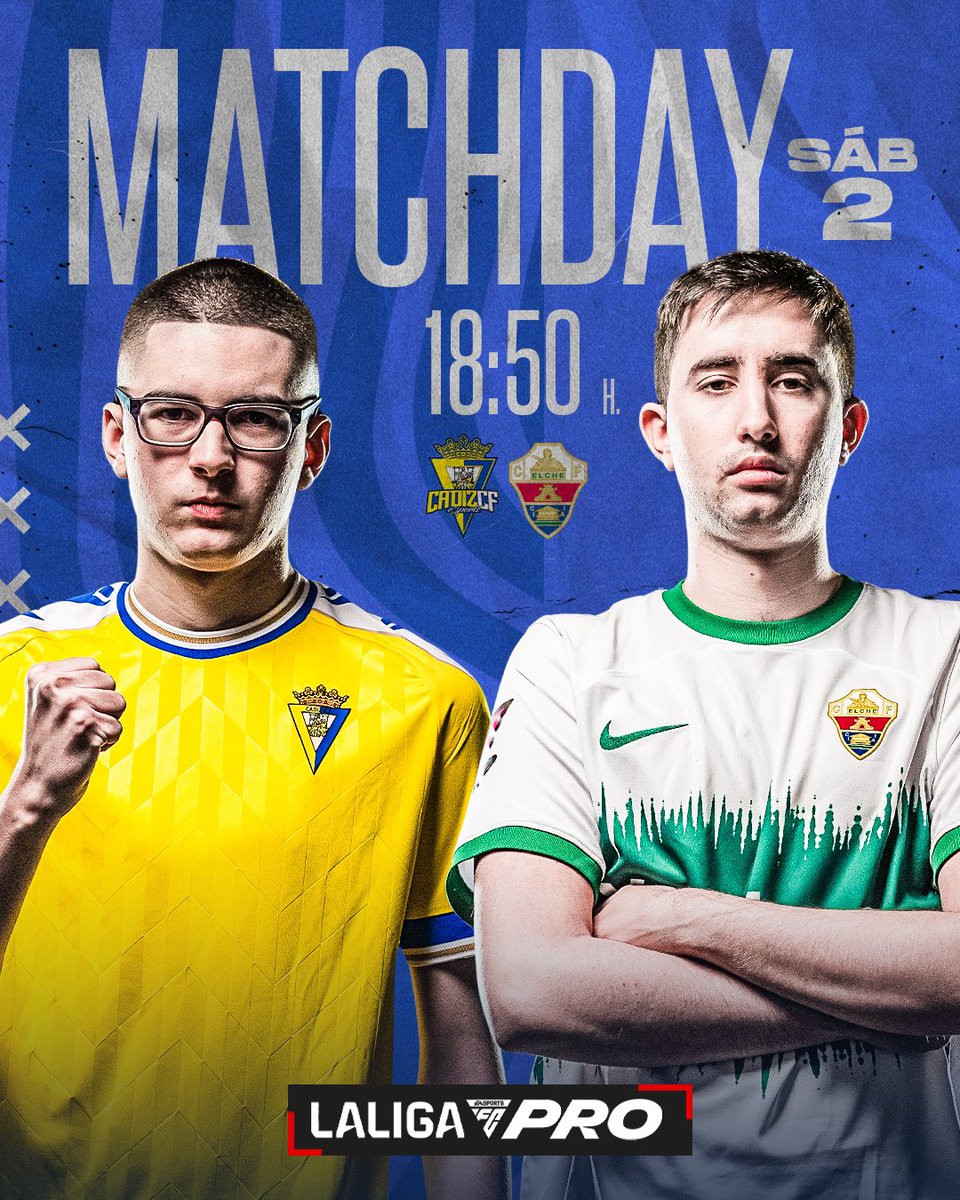 🌟MATCHDAY🌟 @DFernandes066 puede certificar hoy su pase a las finales🔥 18:00 vs @AndoniiPM 18:50 vs @JoseBailon11_ Retransmisión oficial en los canales de @LALIGA_FCPro 🎥 #VamosCádiz #EAFC #EASportsFC