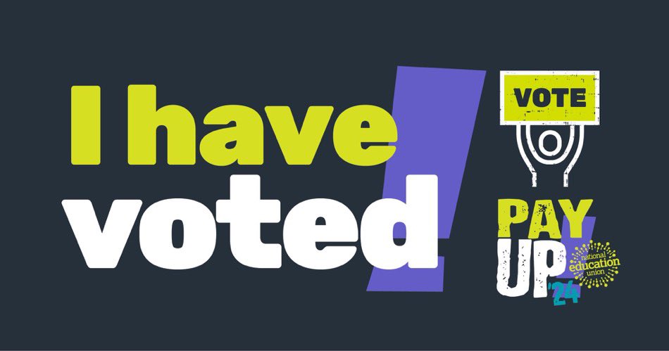 I have just voted in the <a href="/NEUnion/">National Education Union</a> preliminary #PayUp ballot! 

<a href="/GillianKeegan/">Gillian Keegan</a> if this Government won't save our schools and colleges, we will. #InvestInEducation

Vote now at 👉neuactivate.com