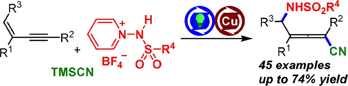 Copper-catalyzed photoredox 1,4-amidocyanation of 1,3-enynes with N-amidopyridin-1-ium salts and TMSCN: Facile access to α-amido allenyl nitriles

doi.org/10.1016/j.ccle…