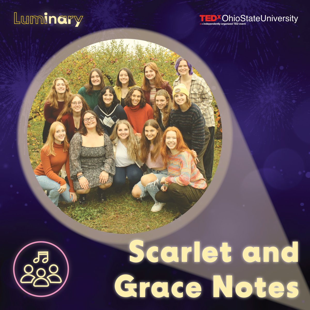 Now our performance group, Scarlet and Grace Notes,  takes the stage!