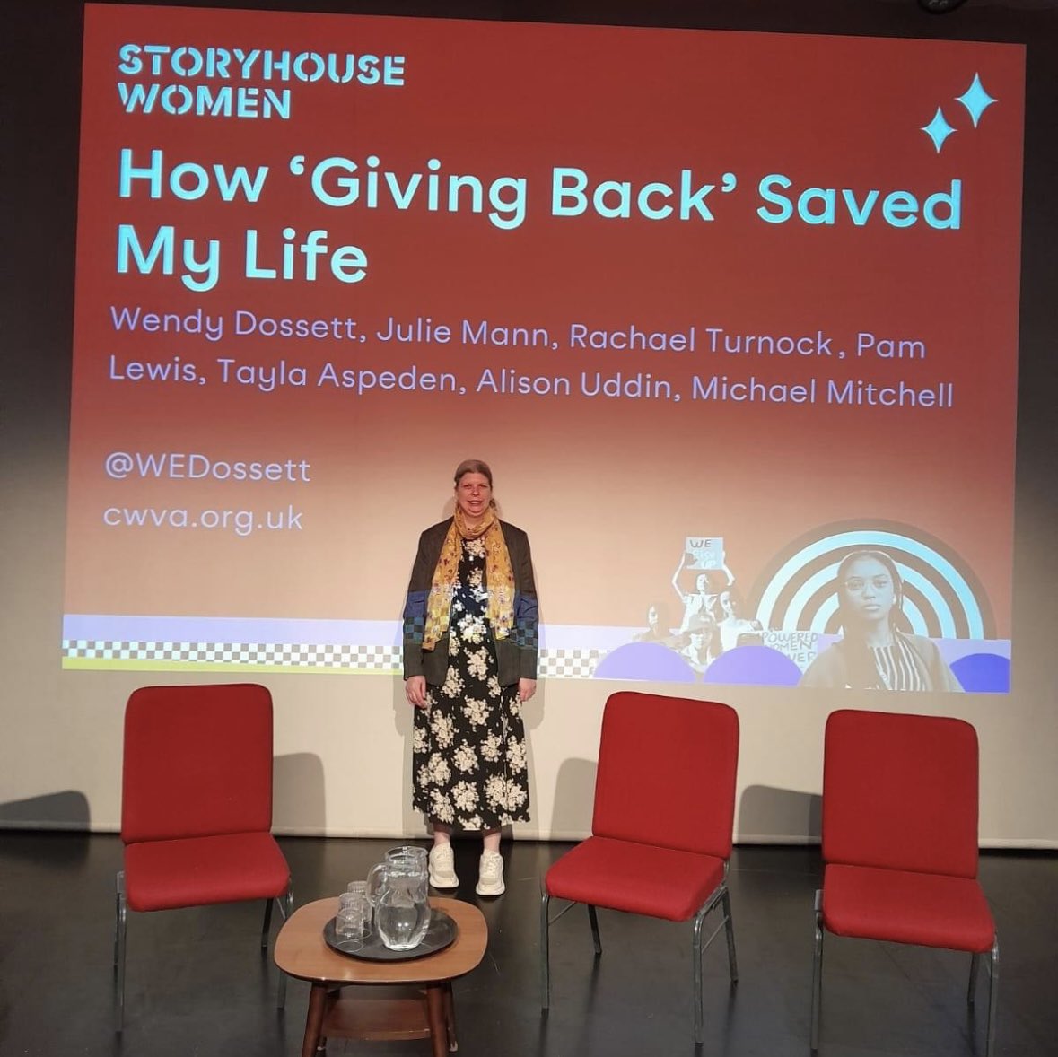 Ultra proud to have <a href="/Live_Cheshire/">Live! Cheshire</a> social action committee member representing the voice of women with LD &amp; Autism at StoryHouse Women today for #IWD2024 🌈🙌✊