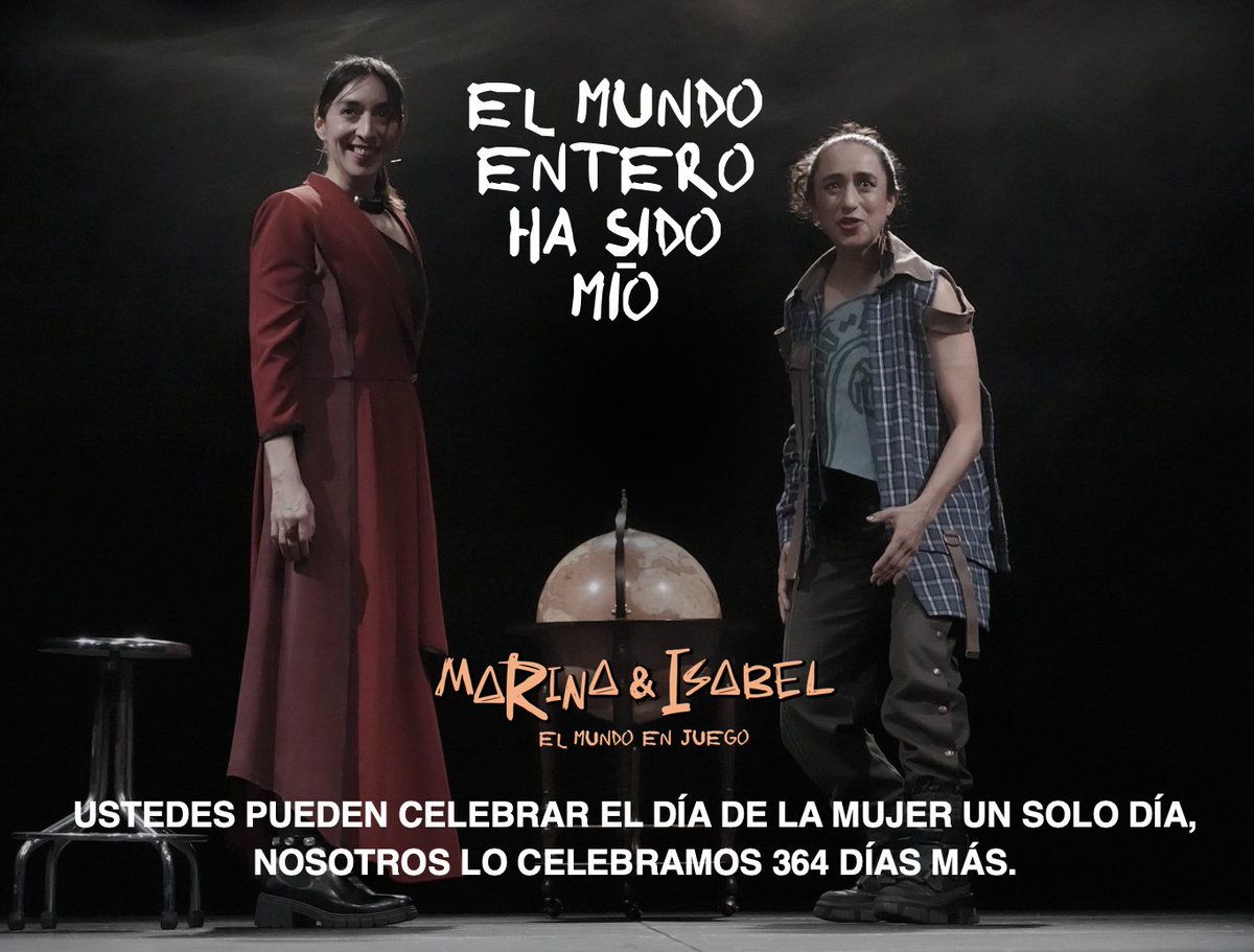 Las mujeres hemos puesto al mundo en juego aunq la historia oficial lo omita. La reina española tuvo la visión, la traductora mexica la inteligencia, ellas fueron fundadoras de lo q somos, pero antes, fueron fundadoras de sí mismas
ÚLTIMAS 5 FUNCIONES
🎟️bit.ly/3HeZ6e8