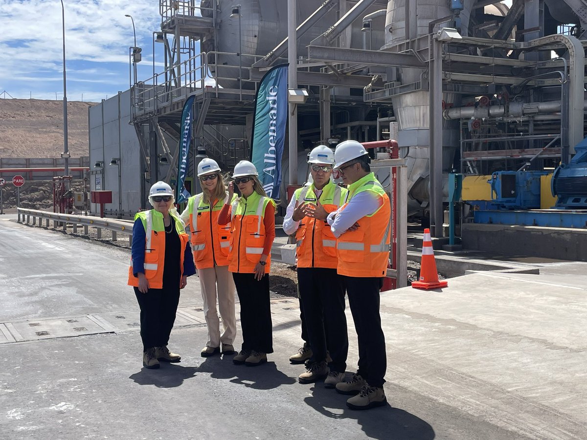 Janet Yellen touring Albemarle’s lithium processing facility in Antofagasta, Chile