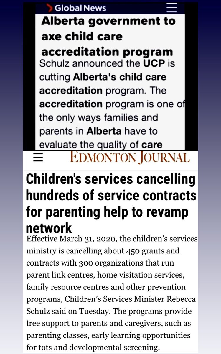 @emayeg2 @AB_Institute @rebeccakschulz @SearleTurton #abchildcare #cdnchildcare 

They put our most vulnerable citizens health and safety at risk by deregulating childcare and cutting crucial mental health and development support for children and families