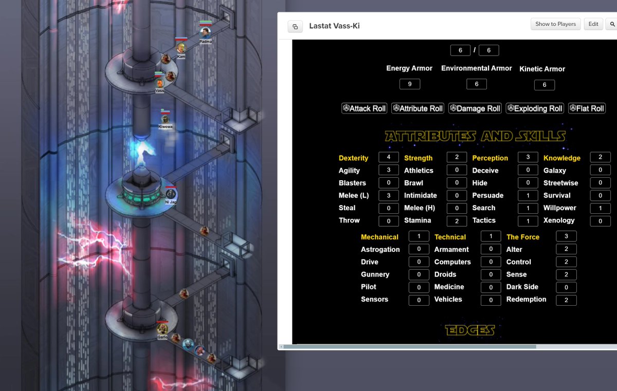 DonathinFrye's tweet image. Last call for folks interested in joining my new STAR WARS TTRPG campaign! Our game emphasizes cinematic action, galactic intrigue, and collaborative storytelling. And our players (old and new) are awesooome.

Read on for more info👇 and feel free to share this with friends!