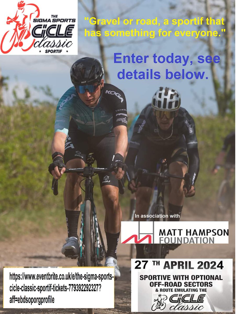 Still time to enter and ride the Rutland roads for yourself a day ahead of the pros. @sigmasports @SchwalbeUK @GSGClothingUK @KwaremontBier @MetaltekCNC @misupplies @MeltonBid