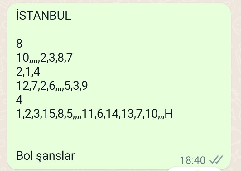 İstanbul altilimiz görevini yapmıştır. Son ayak izlemez. Patlasın ortalık.. <a href="/senolozgenc/">KRALIN BANKOSU</a>