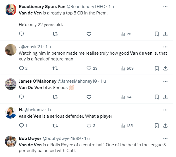 Heeft er ooit een speler twee jaar na KKD zo'n hoog niveau gehaald als Van de Ven nu bij Tottenham!?