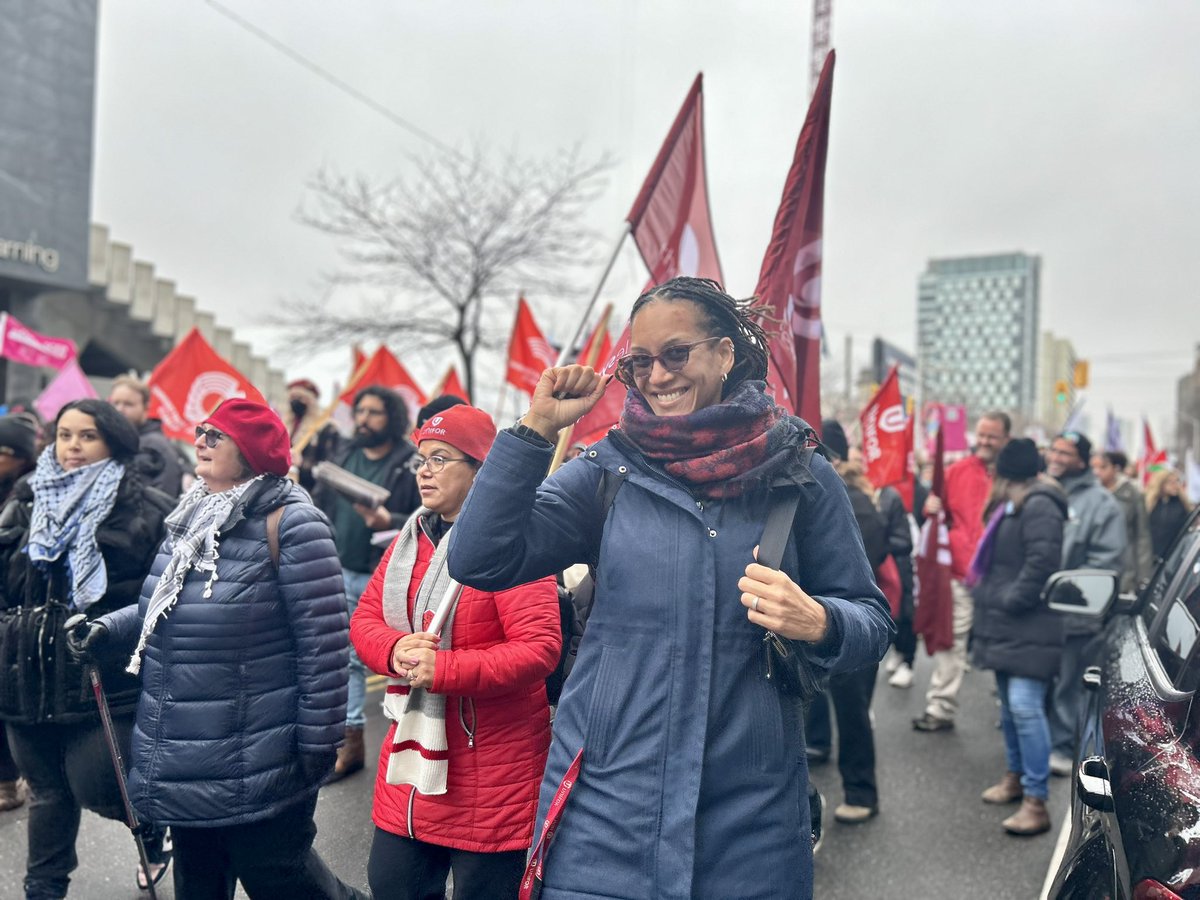 #Unifor members, directors and staff joined hundreds of other unions, activists, and supporters, who marched on Toronto streets for #IWD2024 to fight for and build a more equal world for all. No one is free until we are all free. <a href="/UniforWomen/">Tracey Ramsey</a> 
#canpoli