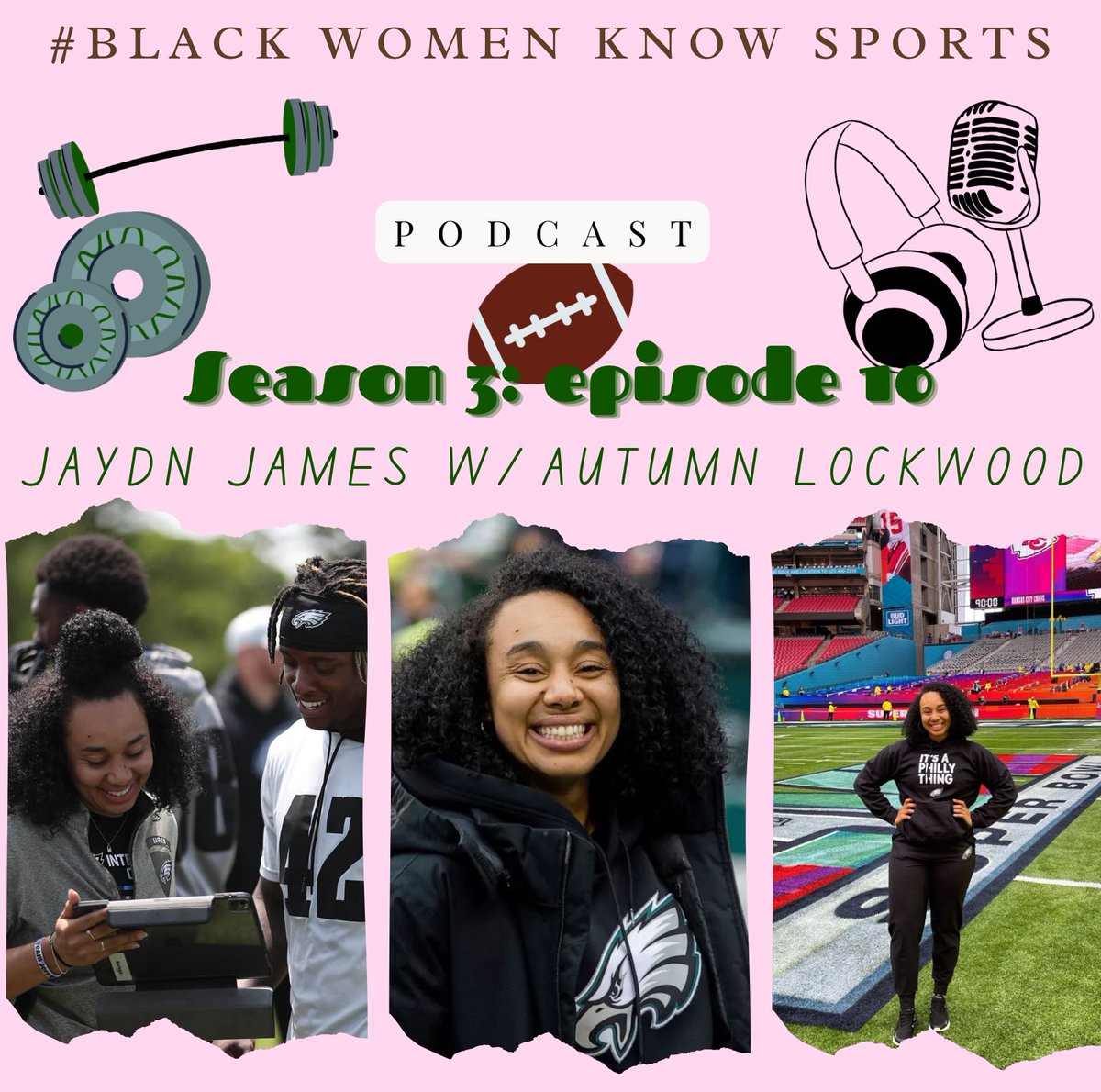 On today’s episode, <a href="/jaydnrayn/">jaydnrayn</a> is joined by Autumn Lockwood, an assistant sports performance Coach for the <a href="/Eagles/">Philadelphia Eagles</a> , and the first black woman to coach in a Super Bowl! (SB LVII) Listen to learn what Lockwood’s day in the life is like in the NFL, and more! 🏈🏋🏽‍♀️🩷 #BWKS