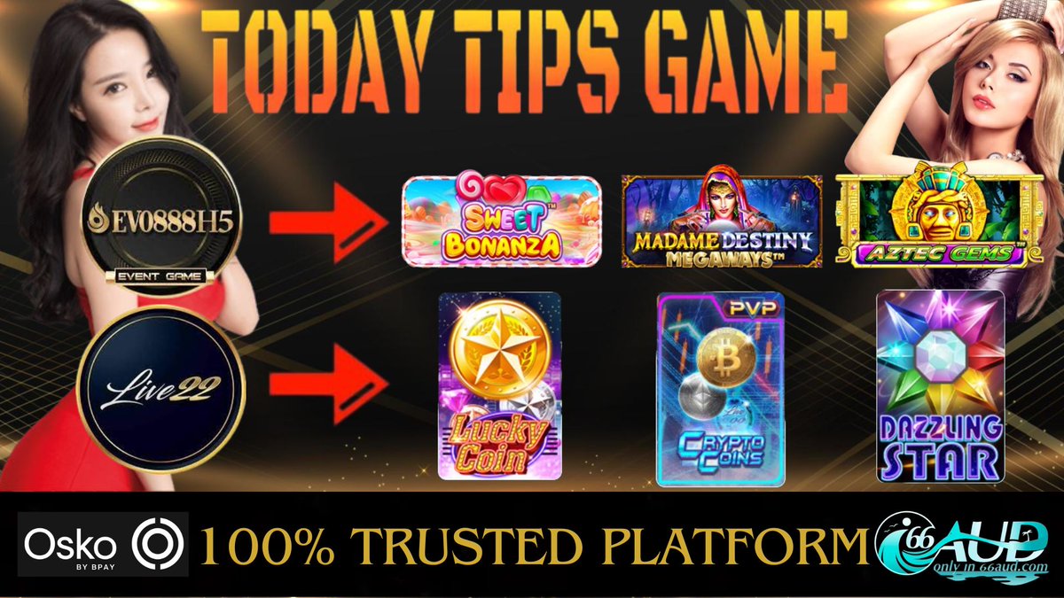 66AUD_official's tweet photo. 🌊 GAME TIPS ✨Evo888H5 &amp; Live22✨ TODAY 🌊
------------------------------------------
🇦🇺 Website : https://t.co/f7a7PPDGGV 🇦🇺

🤩 Evo888H5 🤩
✨ Sweet Bonanza
✨ Madame Destiny
✨ Aztec Gems

🤩 Live22 🤩
✨ Lucky Coin
✨ Crypto Coins
✨ Dazzling Star https://t.co/5JZYbN9bbB