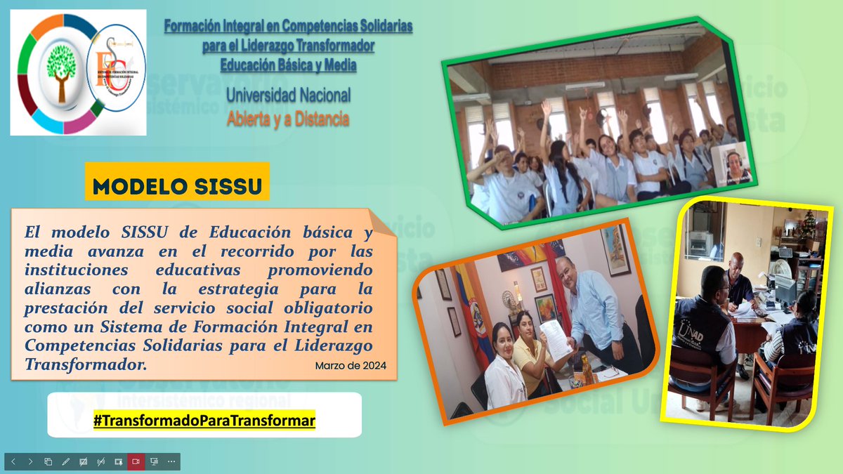 El OIR de las Regiones UNAD (@eloirdelaregion) on Twitter photo #ElOIRInforma Modelo #SISSU Educación Básica y Media: Sistema formación integral Competencias Solidarias para Liderazgo Transformador.
Se realiza alistamiento instituciones educativas articuladas Zonas <a href="/UniversidadUNAD/">Universidad UNAD</a>.
Inicia con el módulo 1: #TransformadoparaTransformar
➡️🧵 #ElOIRInforma Modelo #SISSU Educación Básica y Media: Sistema formación integral Competencias Solidarias para Liderazgo Transformador.
Se realiza alistamiento instituciones educativas articuladas Zonas <a href="/UniversidadUNAD/">Universidad UNAD</a>.
Inicia con el módulo 1: #TransformadoparaTransformar
➡️🧵