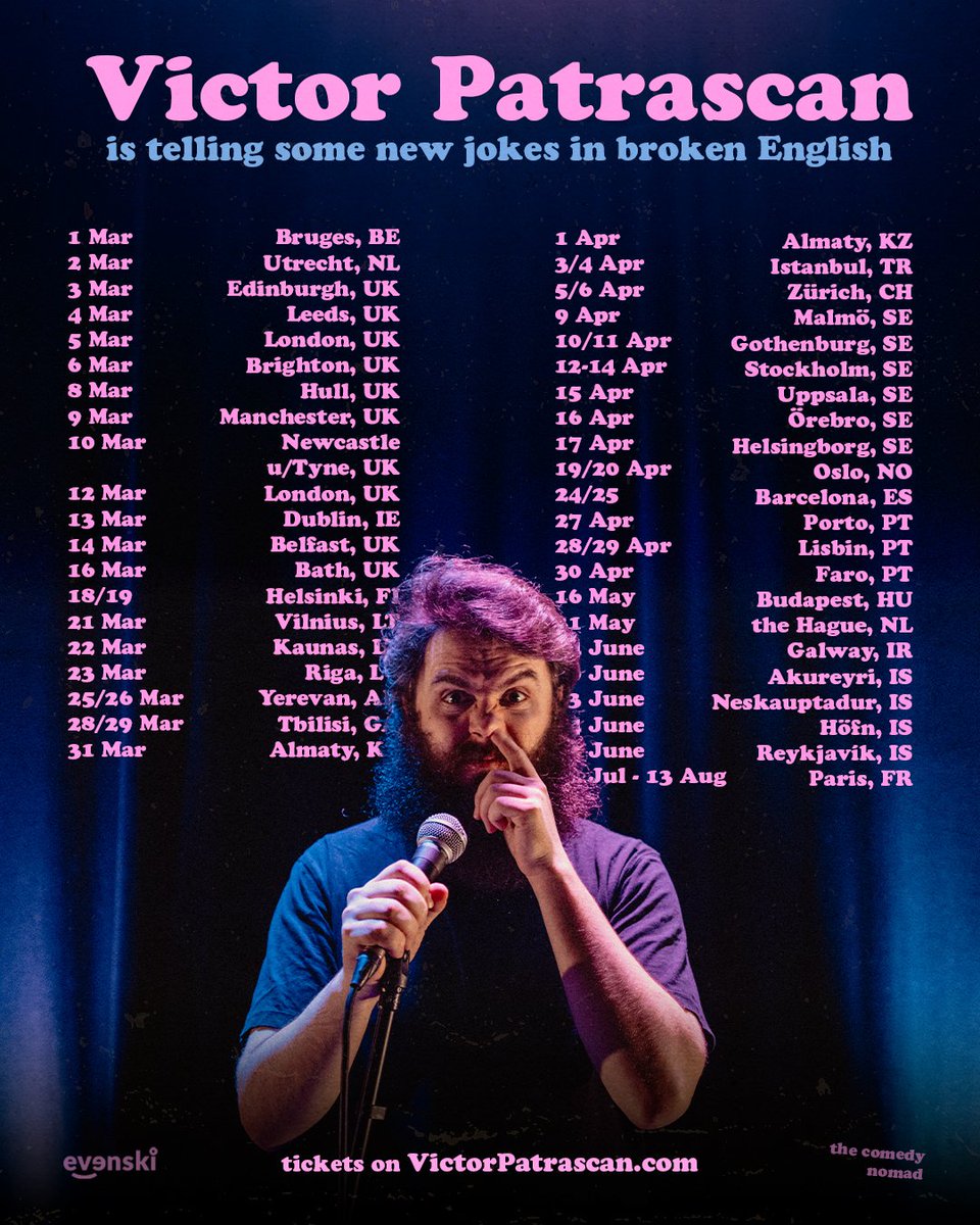 the jokes are funnier live • tell your friends tickets 🎟️ VictorPatrascan.com • link in bio more shows to be added soon #standupcomedy #comedyinenglish #inbrokenenglish