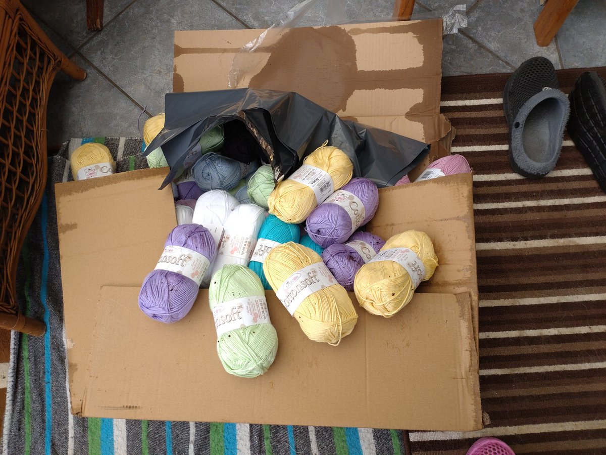 PinkDammit's tweet photo. @RoyalMail awesome work leaving my wool order out in the rain 17 balls of wool soaked. That's more money to the £100+ you've cost me. So angry at you poor service AGAIN. https://t.co/o3bRMEnUCs