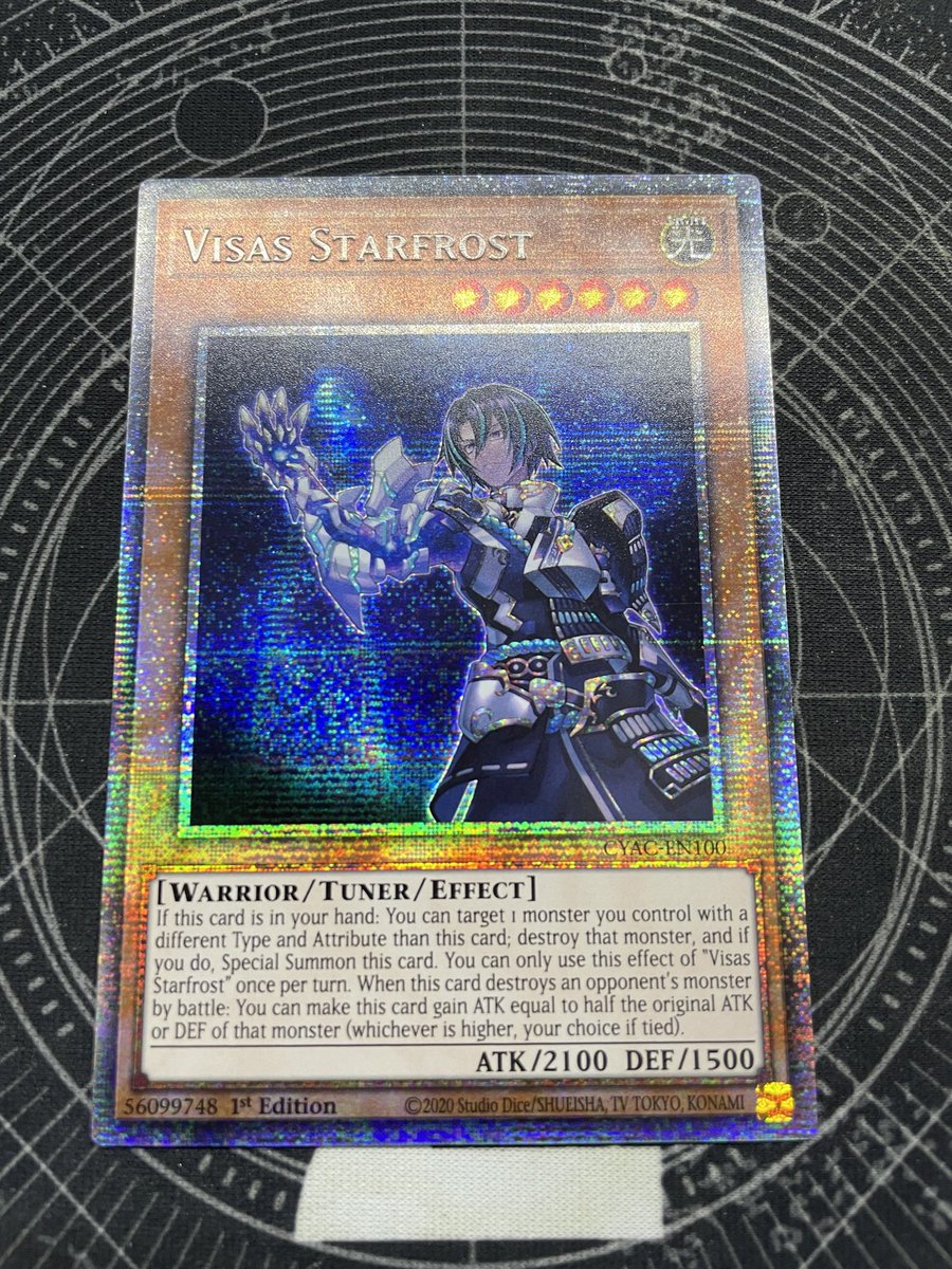 HoaXv1's tweet photo. @YuGiOhCardEU Went to a local store to pick up some more sleeves and bought their last pack of Cyberstorm Access. Pulled a Starlight https://t.co/hSOIk9OxtO