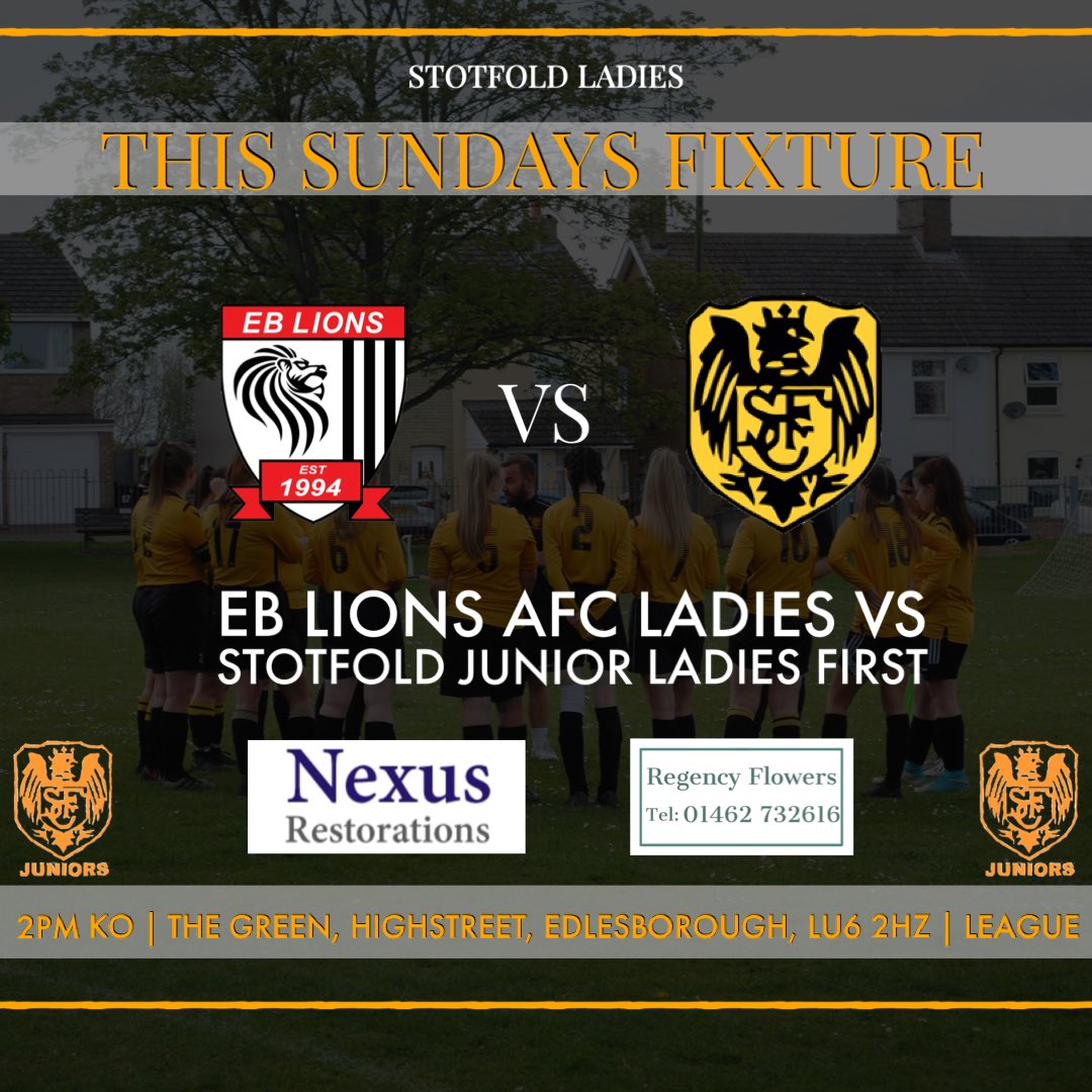 Tomorrow we travel to <a href="/eb_lions_ladies/">EB Lions AFC ladies</a> in our final few games of the season! 

🆚 <a href="/eb_lions_ladies/">EB Lions AFC ladies</a> 
🏆 League
⏰ 2pm ko
📍 The Green, Highstreet, Edlesborough, LU6 2HZ