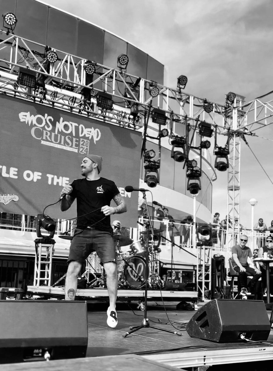 Our singer Chris, having a blast on the <a href="/emosnotdead/">Emo's Not Dead</a> cruise ! #emosnotdead #battleofthefrontman #mattcutshall