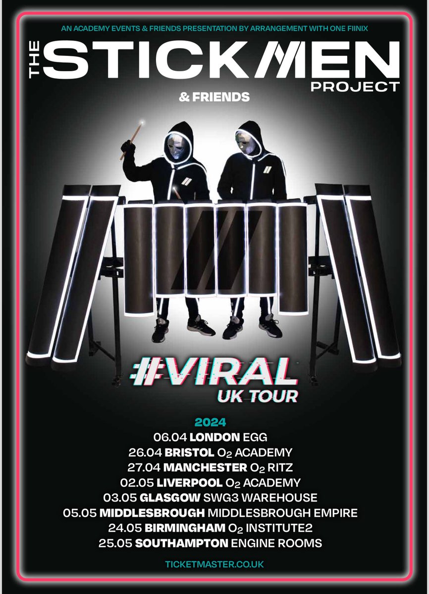 THE STICKMEN PROJECT (@thestickmenproj) on Twitter photo Only 5 weeks until we start our UK tour.
Tickets - thestickmenproject.com/live
<a href="/Egg_Club_London/">Egg London</a> <a href="/O2RitzManc/">O2 Ritz Manchester</a> <a href="/SWG3glasgow/">SWG3</a> <a href="/O2AcademyBris/">O2 Academy Bristol</a> <a href="/O2AcademyLpool/">O2 Academy Liverpool</a> <a href="/O2InstituteBham/">O2 Institute Birmingham</a> <a href="/EngineRoomSoton/">EngineRooms Southampton</a> <a href="/Mbro_Empire/">Middlesbrough Empire</a> Only 5 weeks until we start our UK tour.
Tickets - thestickmenproject.com/live
<a href="/Egg_Club_London/">Egg London</a> <a href="/O2RitzManc/">O2 Ritz Manchester</a> <a href="/SWG3glasgow/">SWG3</a> <a href="/O2AcademyBris/">O2 Academy Bristol</a> <a href="/O2AcademyLpool/">O2 Academy Liverpool</a> <a href="/O2InstituteBham/">O2 Institute Birmingham</a> <a href="/EngineRoomSoton/">EngineRooms Southampton</a> <a href="/Mbro_Empire/">Middlesbrough Empire</a>