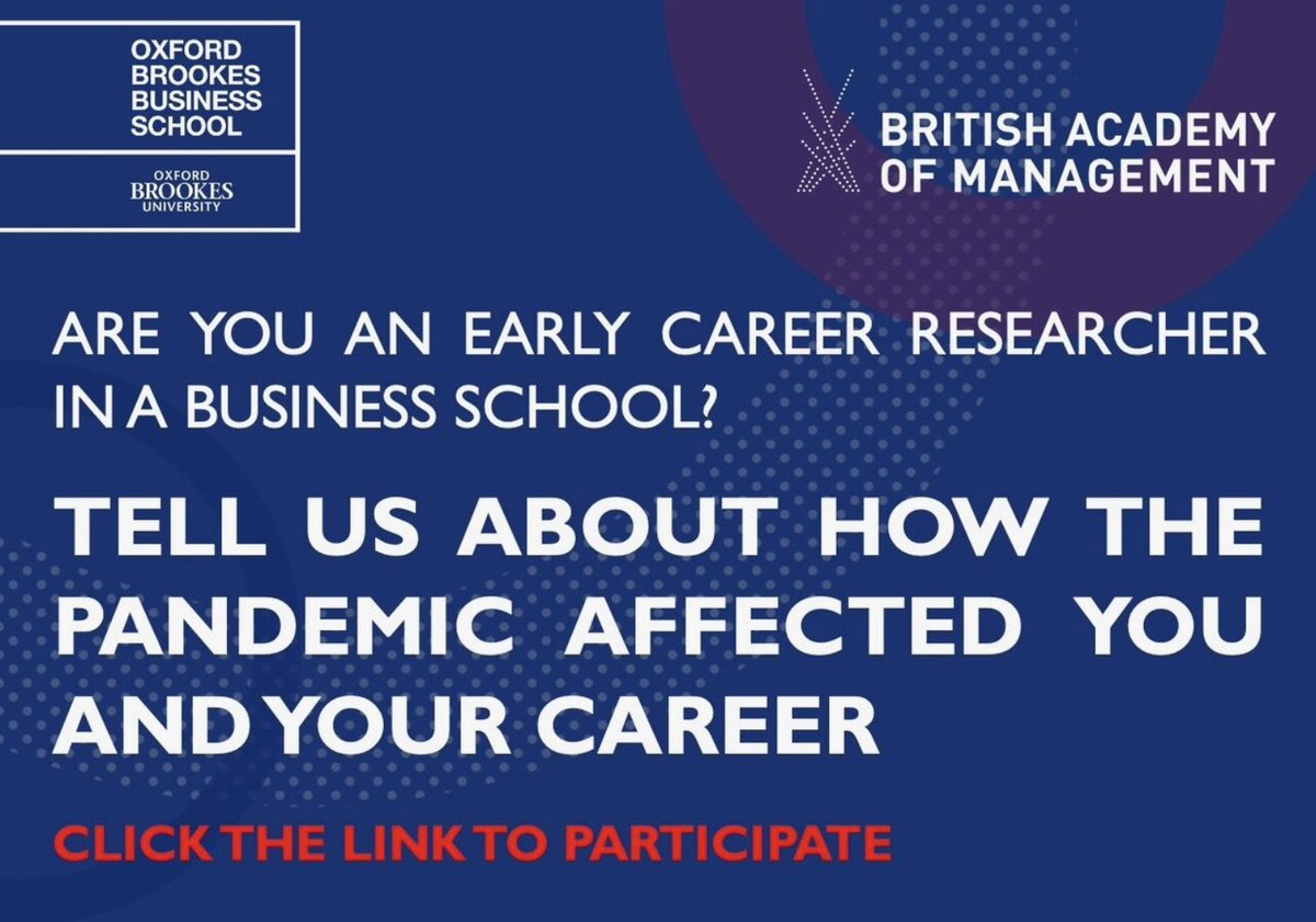If you are an early career researcher, during a #postdoc in a #BusinessSchool and would be willing to take part in this study please see:  lnkd.in/eYVsabhT