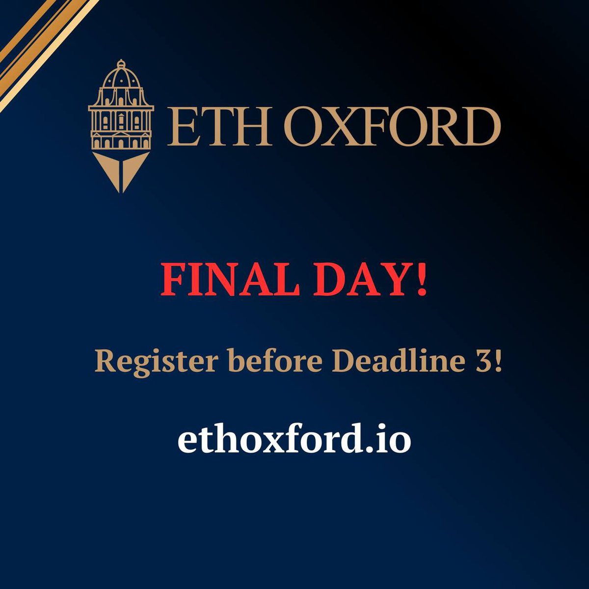 For those of you who want the guaranteed accommodation over the weekend at #ETHOxford 👀