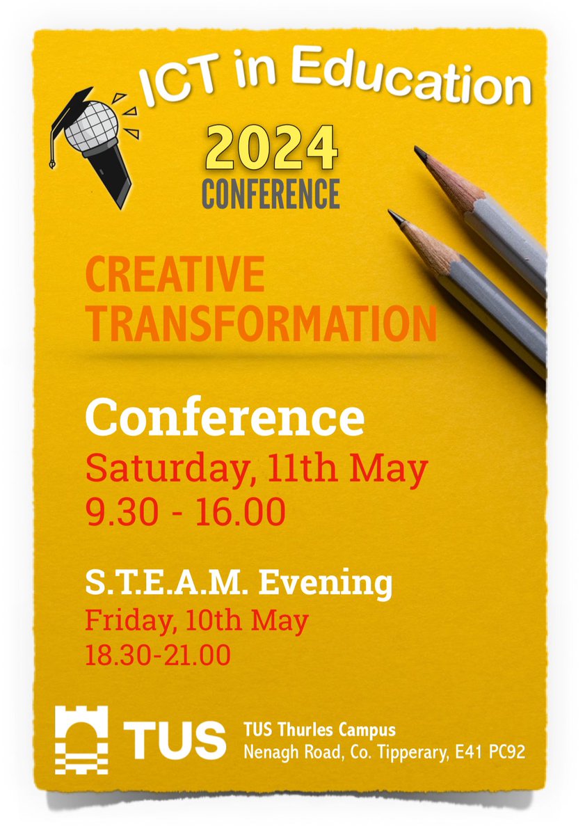 Pam (@pamelaaobrien) on Twitter photo Date for your diary - <a href="/ICTedu/">ICT in Education</a> will be on Saturday 11th May with a STEAM Evening on Friday 10th May #CESICon Date for your diary - <a href="/ICTedu/">ICT in Education</a> will be on Saturday 11th May with a STEAM Evening on Friday 10th May #CESICon