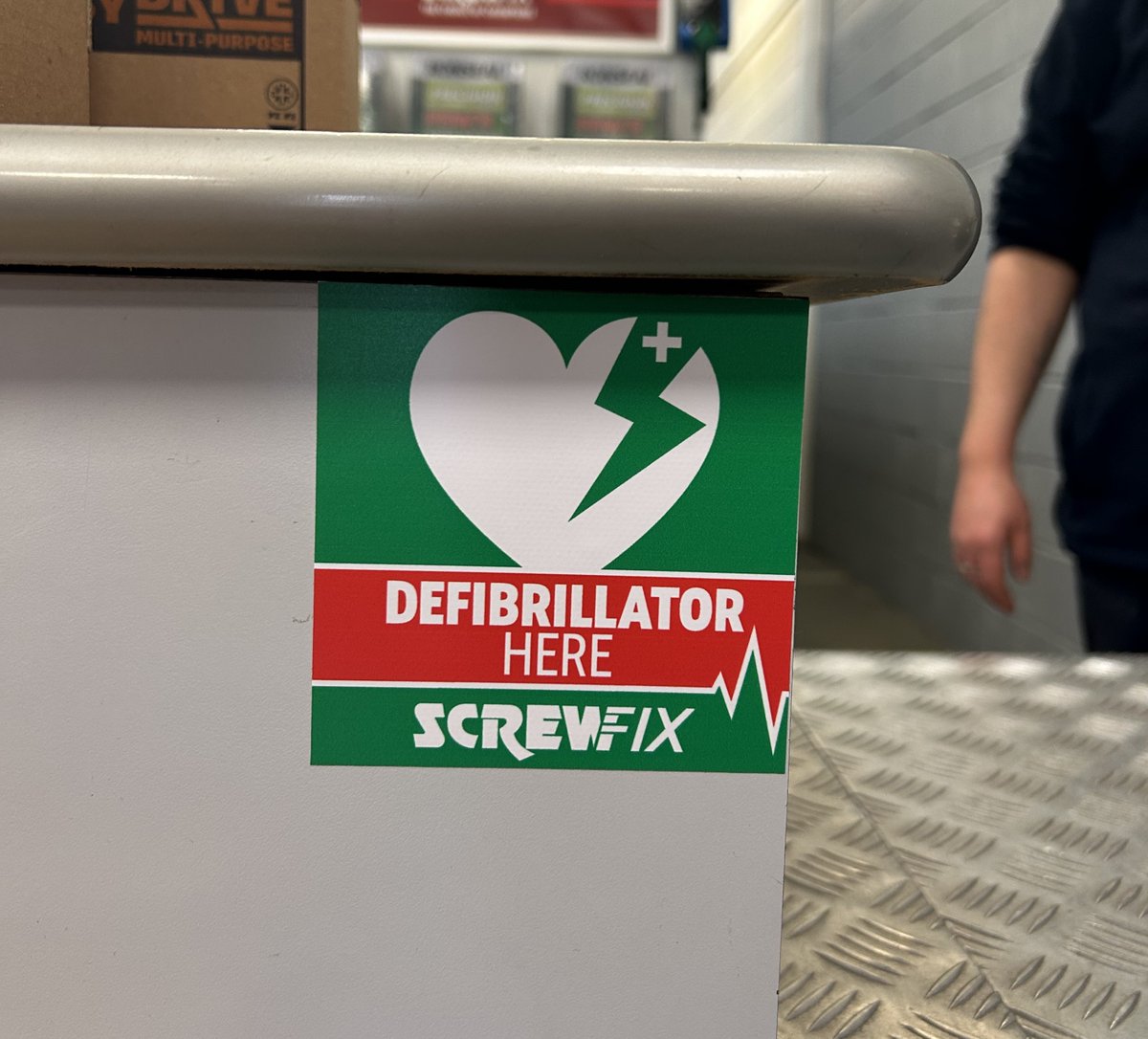 Did you know that every Screwfix store has a defibrillator? We hope you never need to use one, but ours are available to support the community if you do. #screwfix #defibrillator