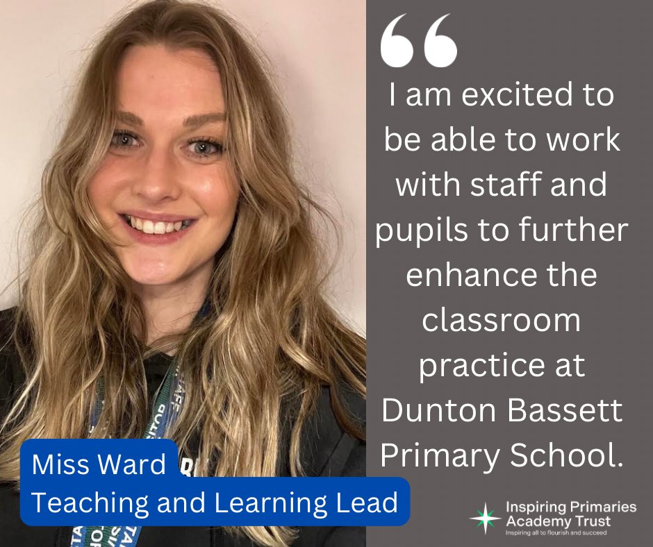 We are equally as excited to announce that Lizzie Ward will be joining the SLT at DBPS on secondment as Teaching and Learning Lead. Another step to realise our ambition for this school and community.