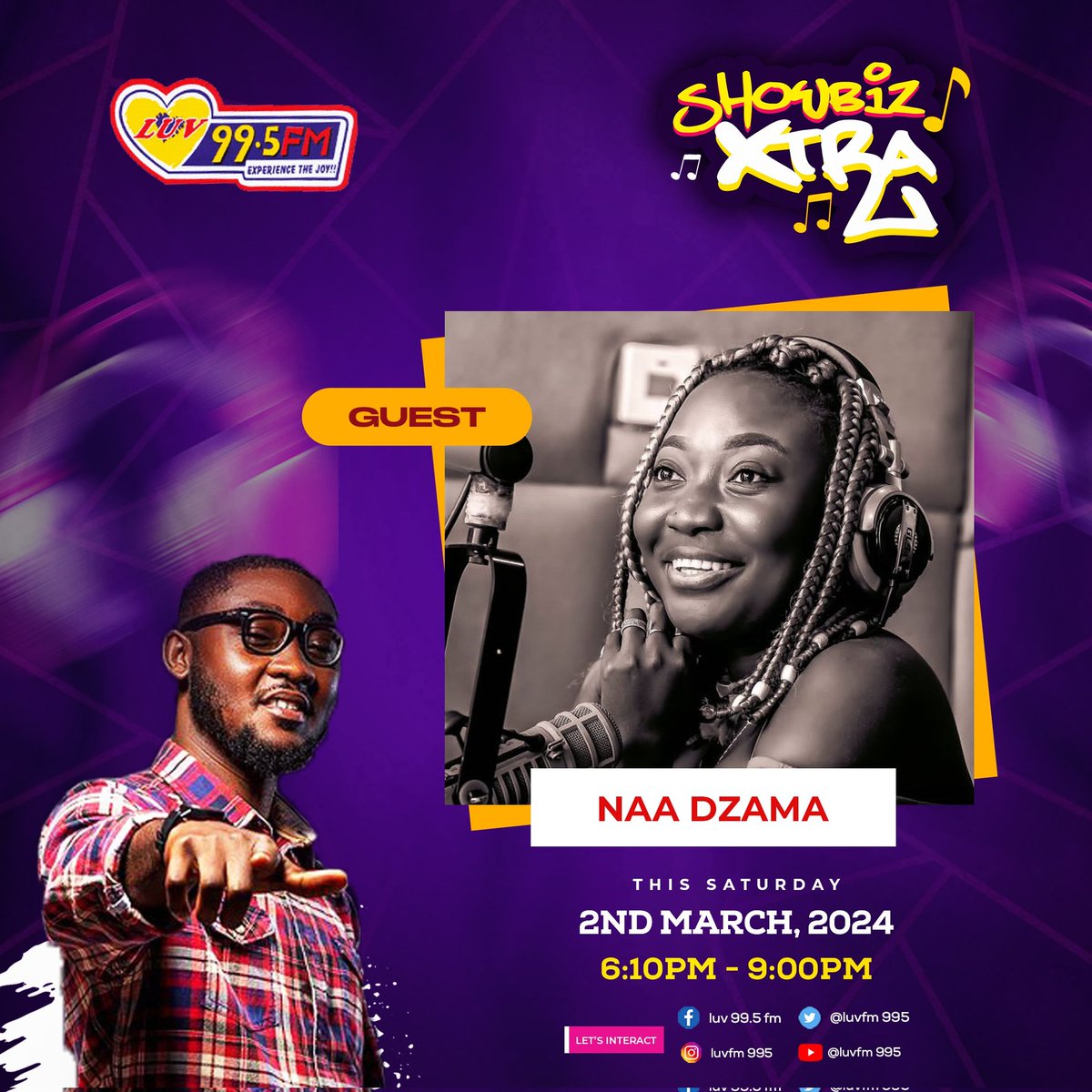 🎙️ Tune in to #ShowbizXtra with @melvindaenigma on @LUV995FM from 6:10pm to 9pm for the sensational dress rehearsal of #RadioMarathon with Me - The Voice Goddess! 📻 Don't miss out on this spectacular show! #DzamaRadioMarathon