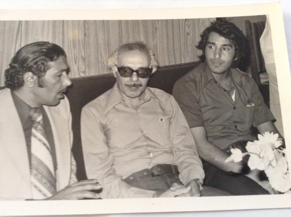 في البصرة في مايس/ أيار ١٩٧٨ مع الشاعرين الراحلين محمود البريكان ورشيد ياسين