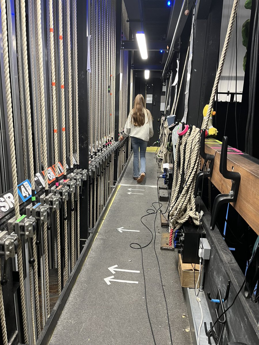 My little Méabh on the #LittleWomen stage after a fabulous morning @LyricBelfast learning about the many Creative Careers that come together under one theatre roof - rigging, lighting, marketing, costume, production…inspirational ❤️#LoveTheArts @ArtsCouncilNI @CommunitiesNI