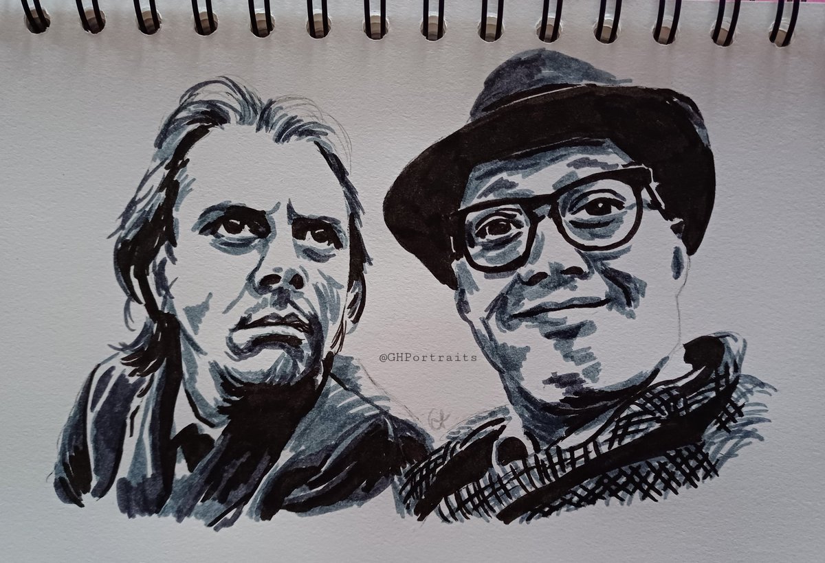 Fun with glack & grey pens today. The great Rik Mayall & Ade Edmondson🖤🩶 (Crawford & Black pens in a @SeawhiteLtd Sketch book) #RikMayall #adeedmondson #bottom #RichardRichard #eddiehitler #bottomtvshow #crawfordandblack #blackandgrey #penart #ArtistOnTwitter #ArtistOnX