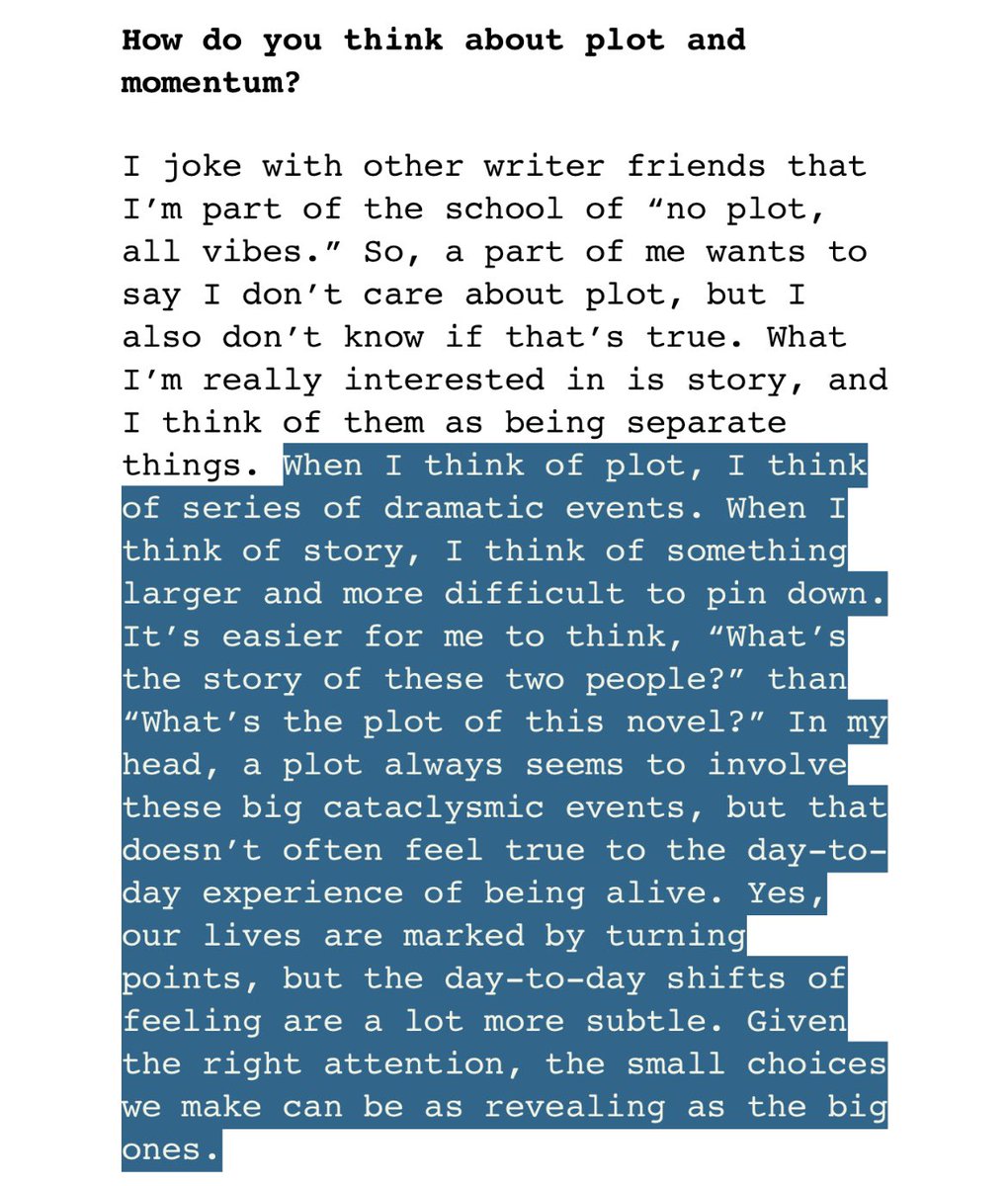 Taling about plot vs. story, intimacy & revelation in conversation with @carablueadams in @thecreativeindp 💙